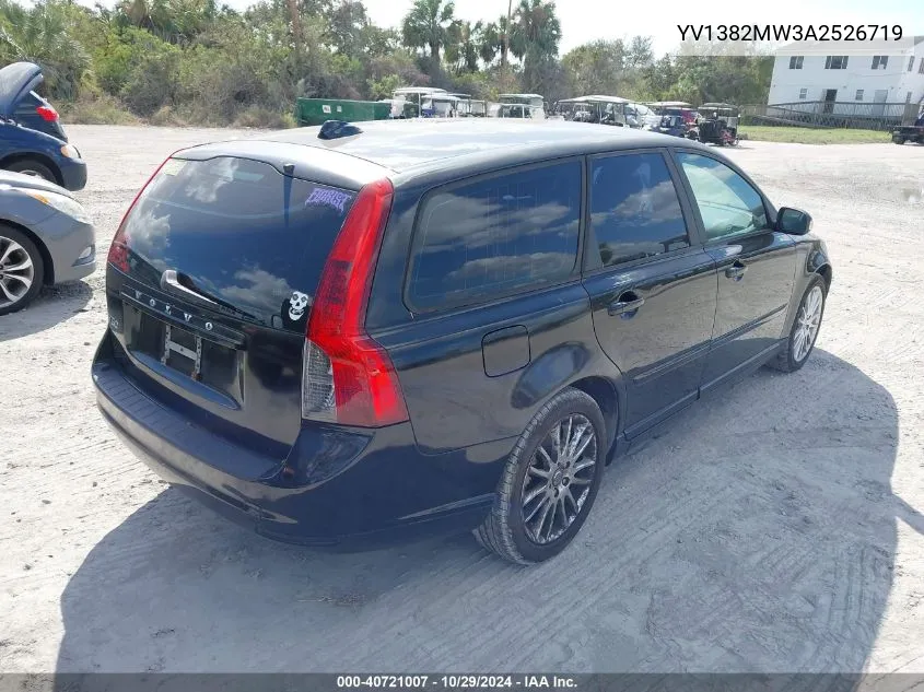 2010 Volvo V50 2.4I VIN: YV1382MW3A2526719 Lot: 40721007