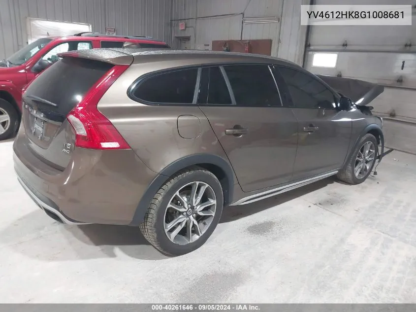 2016 Volvo V60 Cross Country Premier VIN: YV4612HK8G1008681 Lot: 40261646