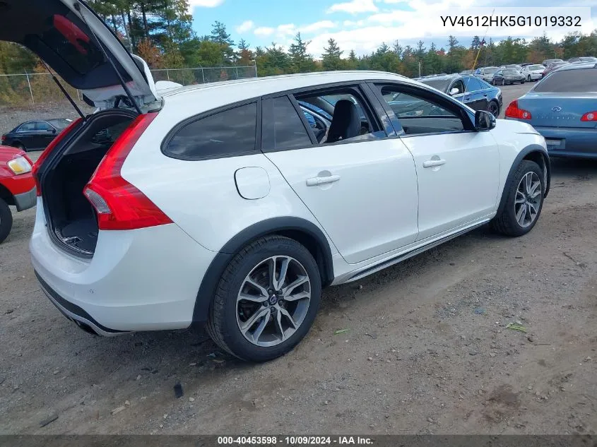 2016 Volvo V60 Cross Country T5 VIN: YV4612HK5G1019332 Lot: 40453598