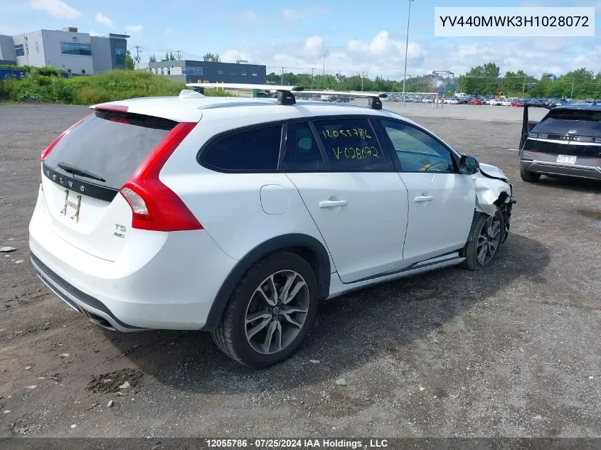 2017 Volvo V60 Cross Country Premier VIN: YV440MWK3H1028072 Lot: 12055786