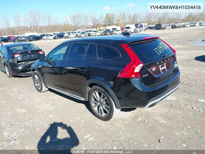 2017 Volvo V60 Cross Country VIN: YV440MWK6H1034416 Lot: 12149796