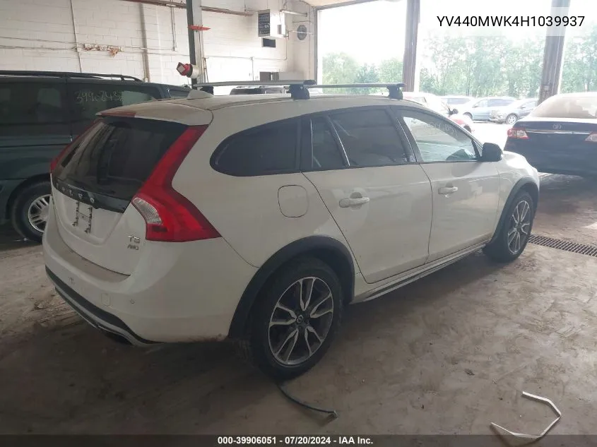 2017 Volvo V60 Cross Country T5 VIN: YV440MWK4H1039937 Lot: 39906051