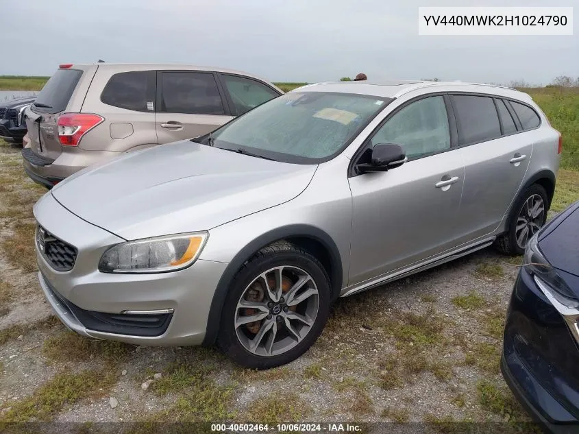 2017 Volvo V60 Cross Country Premier VIN: YV440MWK2H1024790 Lot: 40502464