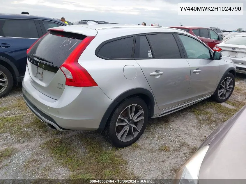 2017 Volvo V60 Cross Country Premier VIN: YV440MWK2H1024790 Lot: 40502464