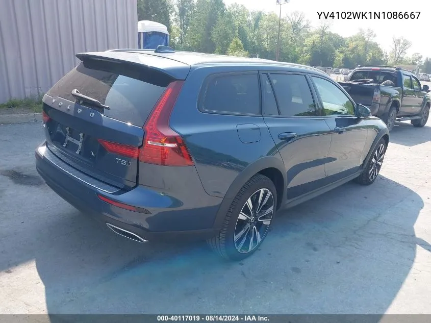 2022 Volvo V60 Cross Country T5 VIN: YV4102WK1N1086667 Lot: 40117019