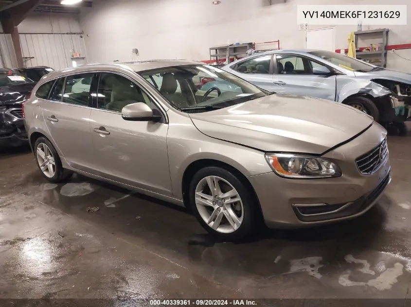 2015 Volvo V60 T5 Premier VIN: YV140MEK6F1231629 Lot: 40339361