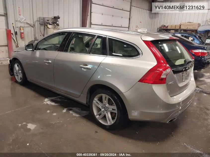 2015 Volvo V60 T5 Premier VIN: YV140MEK6F1231629 Lot: 40339361