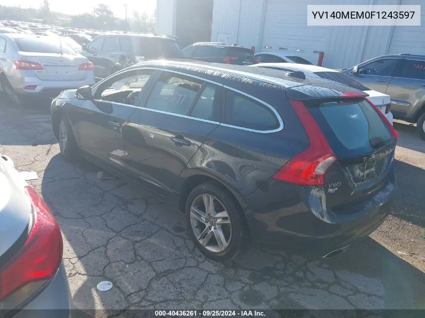 2015 Volvo V60 T5 Platinum VIN: YV140MEM0F1243597 Lot: 40436261