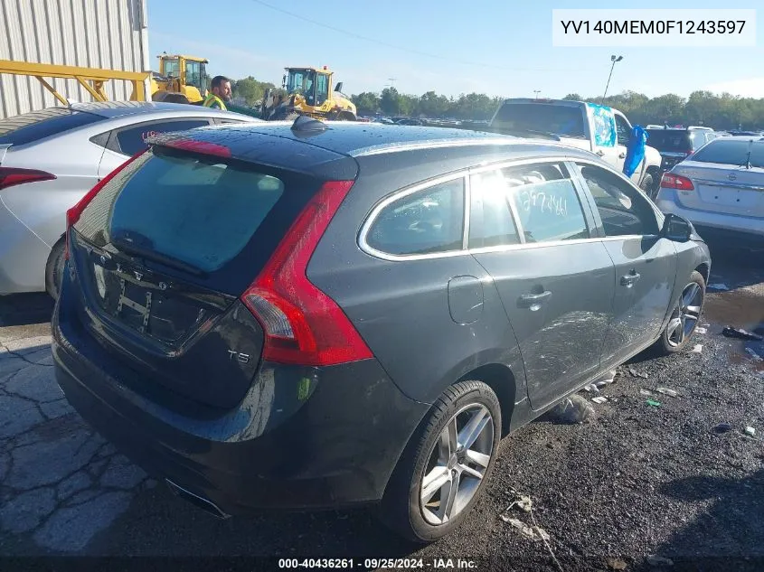 2015 Volvo V60 T5 Platinum VIN: YV140MEM0F1243597 Lot: 40436261