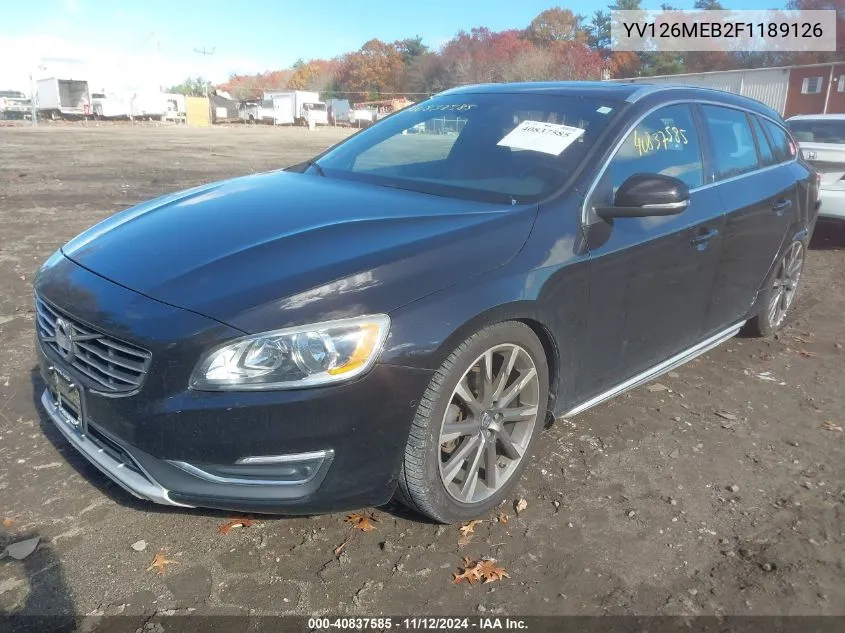 2015 Volvo V60 T5 Premier VIN: YV126MEB2F1189126 Lot: 40837585