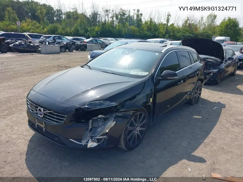 2016 Volvo V60 VIN: YV149MSK9G1324771 Lot: 12097502