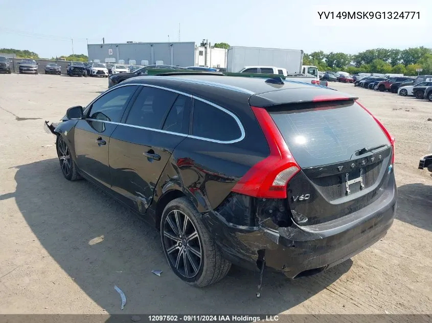 2016 Volvo V60 VIN: YV149MSK9G1324771 Lot: 12097502