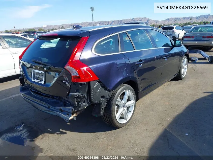 2016 Volvo V60 T5 Drive-E Premier VIN: YV140MEK4G1325669 Lot: 40396398