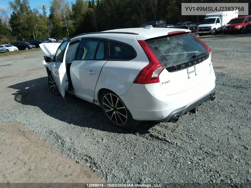 2018 Volvo V60 VIN: YV149MSL4J2383768 Lot: 12099014