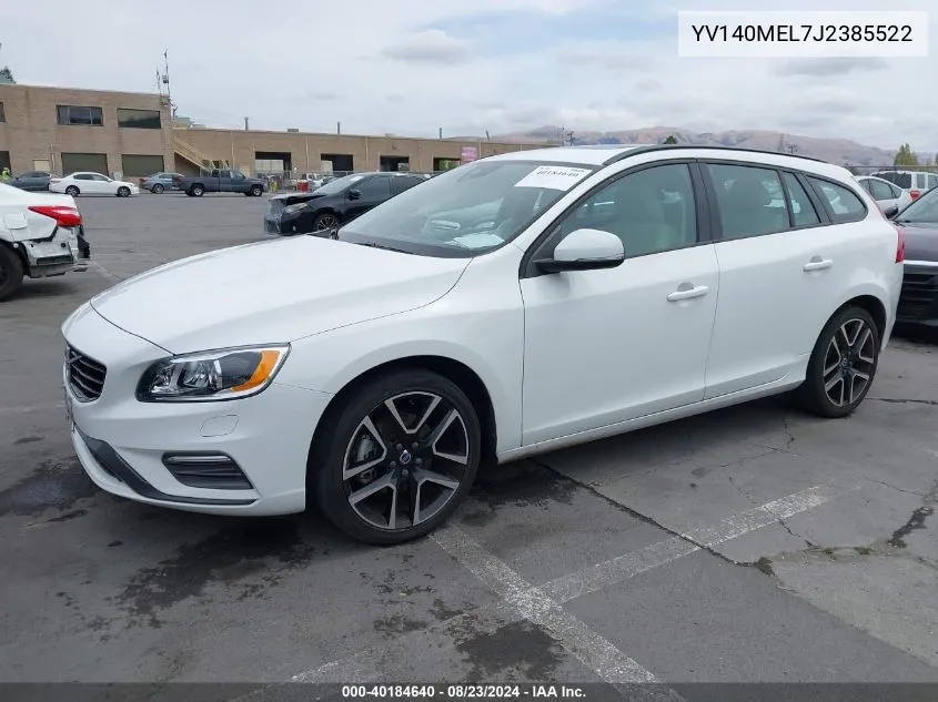 2018 Volvo V60 T5 Dynamic VIN: YV140MEL7J2385522 Lot: 40184640