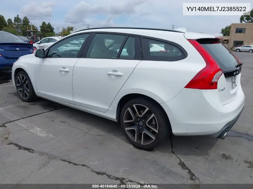 2018 Volvo V60 T5 Dynamic VIN: YV140MEL7J2385522 Lot: 40184640