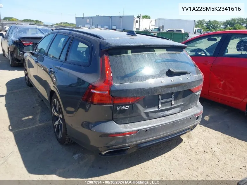 2019 Volvo V60 VIN: YV1A22SM5K2341616 Lot: 12087894