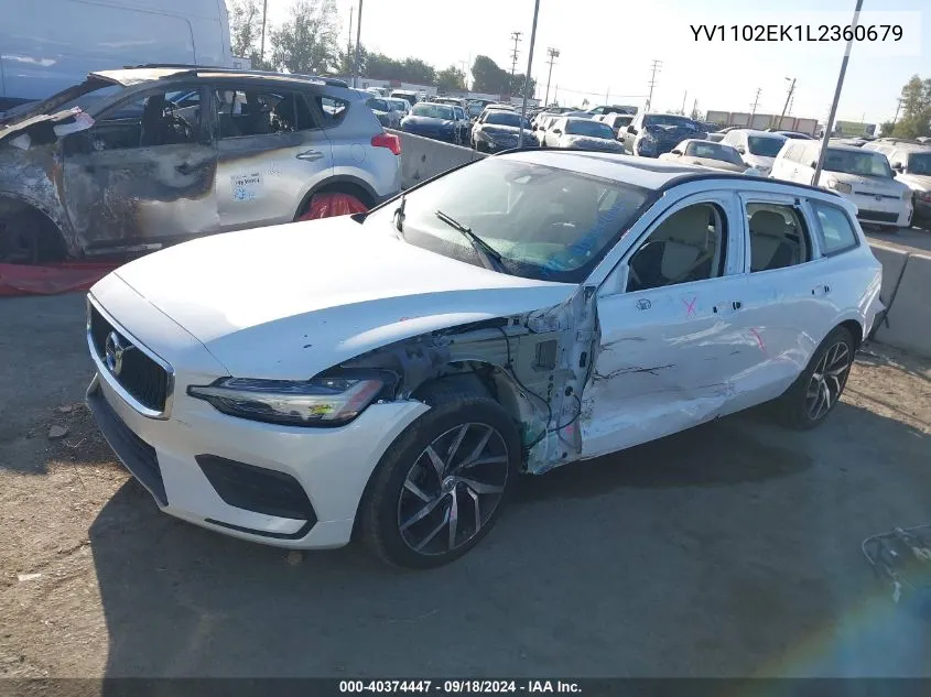 2020 Volvo V60 T5 Momentum VIN: YV1102EK1L2360679 Lot: 40374447