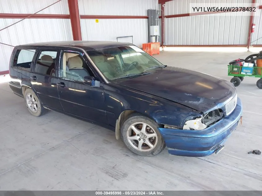 1998 Volvo V70 Glt VIN: YV1LW5646W2378432 Lot: 39495998