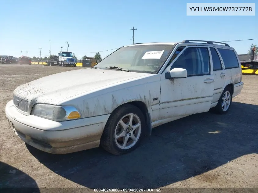 1998 Volvo V70 Glt VIN: YV1LW5640W2377728 Lot: 40243880