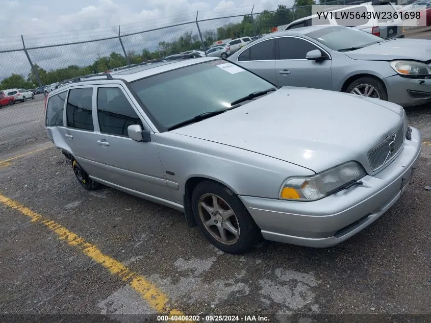 1998 Volvo V70 Glt VIN: YV1LW5643W2361698 Lot: 40406202