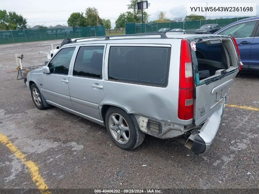 1998 Volvo V70 Glt VIN: YV1LW5643W2361698 Lot: 40406202