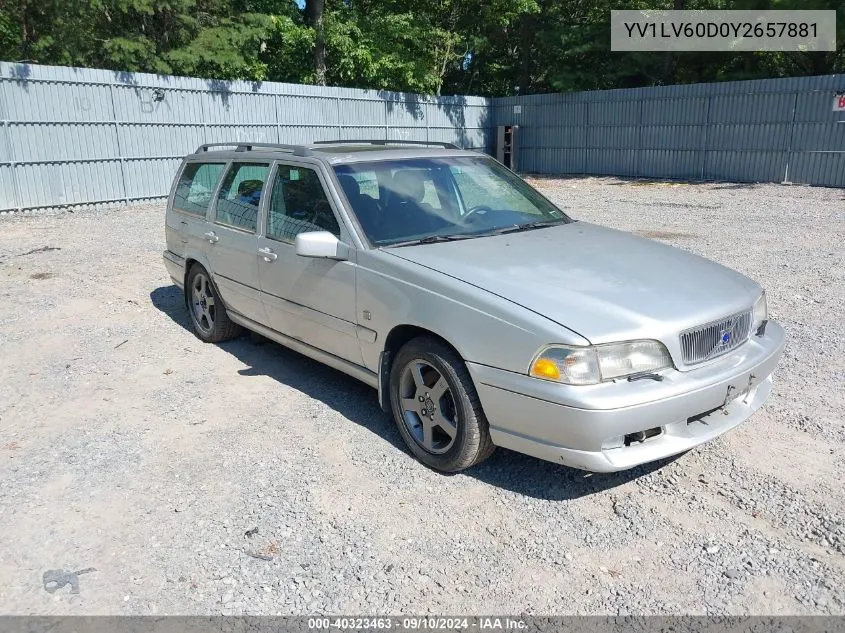 2000 Volvo V70 R VIN: YV1LV60D0Y2657881 Lot: 40323463