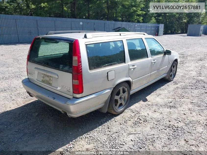 2000 Volvo V70 R VIN: YV1LV60D0Y2657881 Lot: 40323463