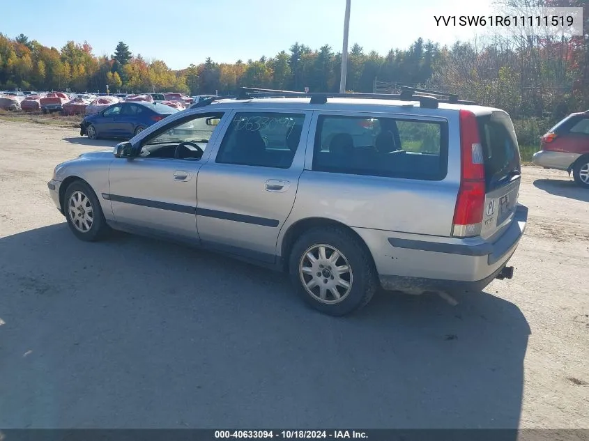 2001 Volvo V70 2.4 VIN: YV1SW61R611111519 Lot: 40633094