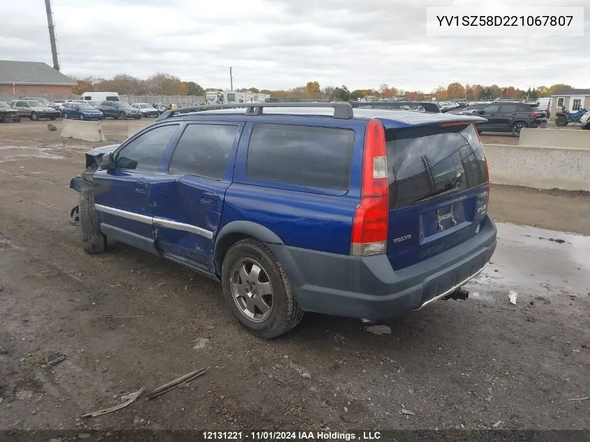 2002 Volvo V70 Xc VIN: YV1SZ58D221067807 Lot: 12131221