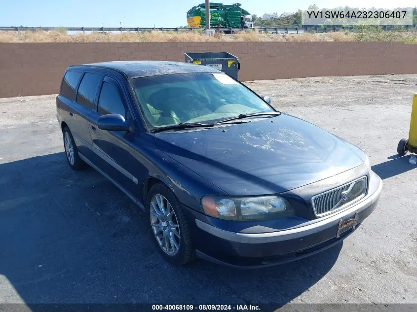 2003 Volvo V70 2.4 VIN: YV1SW64A232306407 Lot: 40068109