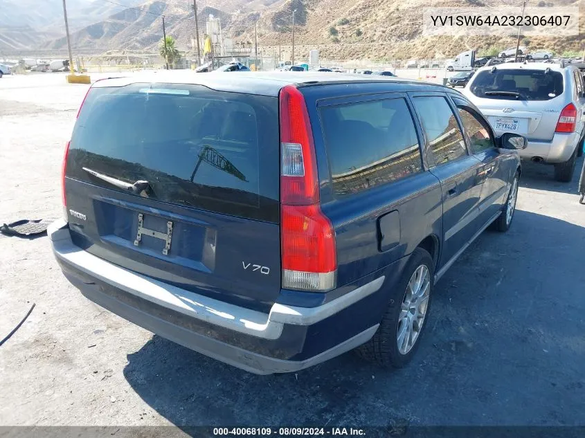 2003 Volvo V70 2.4 VIN: YV1SW64A232306407 Lot: 40068109