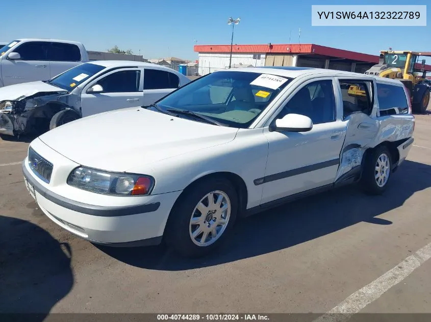 2003 Volvo V70 2.4 VIN: YV1SW64A132322789 Lot: 40744289