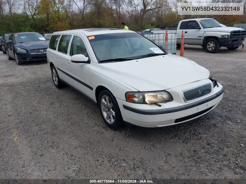 2003 Volvo V70 2.4T VIN: YV1SW58D432332148 Lot: 40775564