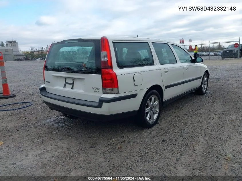 2003 Volvo V70 2.4T VIN: YV1SW58D432332148 Lot: 40775564