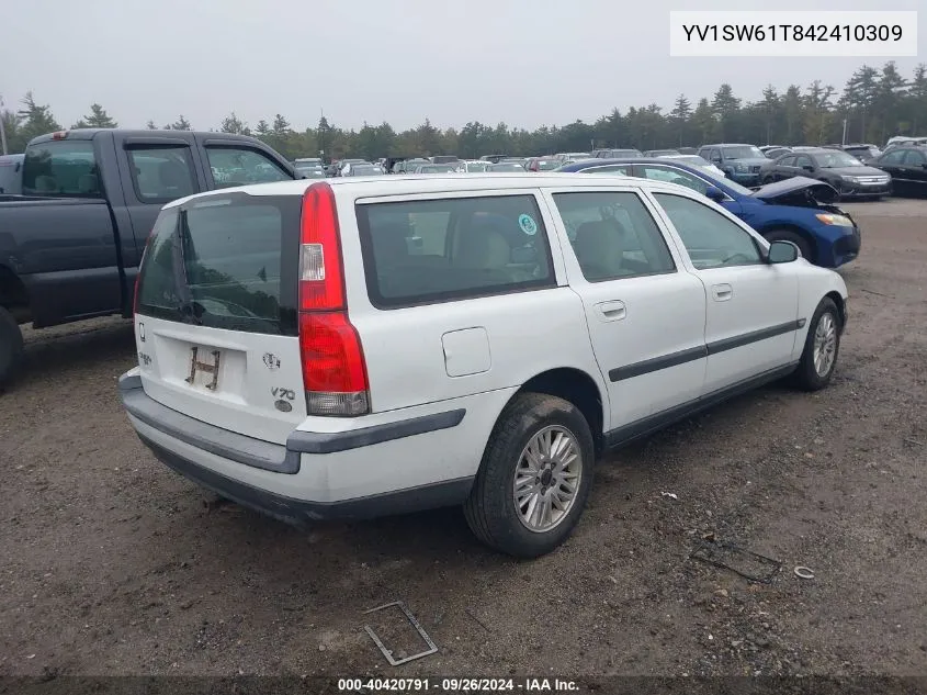 2004 Volvo V70 VIN: YV1SW61T842410309 Lot: 40420791