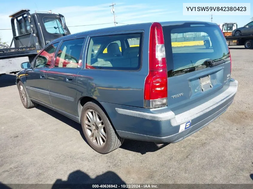 2004 Volvo V70 2.5T VIN: YV1SW59V842380423 Lot: 40636942