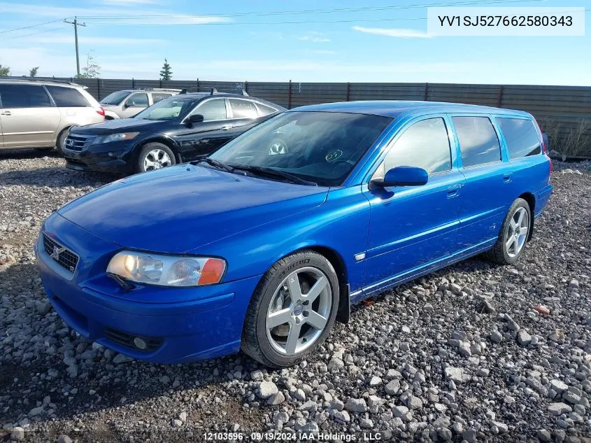 2006 Volvo V70 R Wagon Awd VIN: YV1SJ527662580343 Lot: 12103596