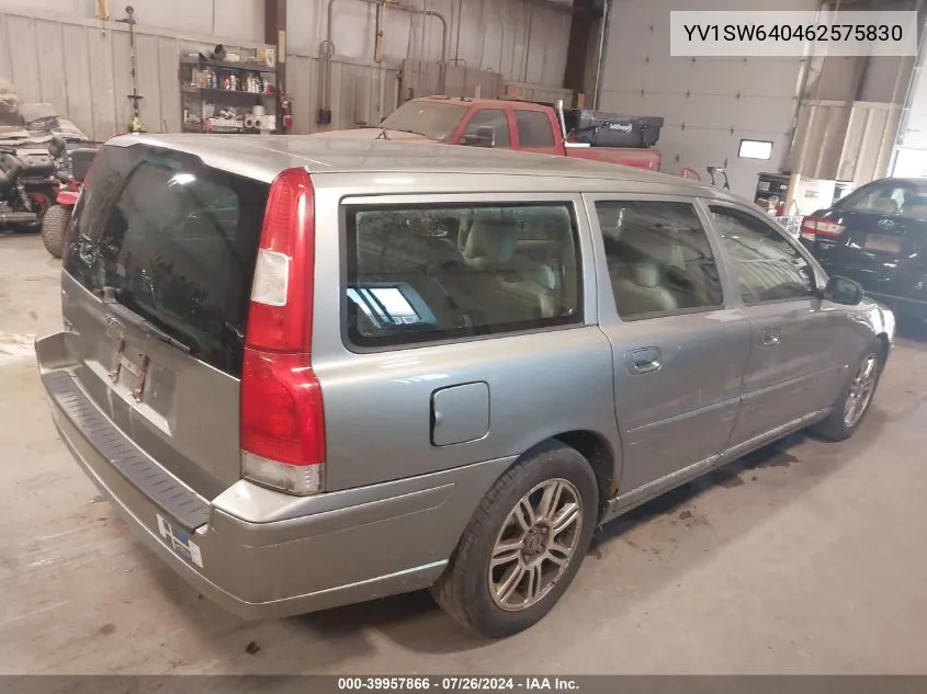 2006 Volvo V70 2.4 VIN: YV1SW640462575830 Lot: 39957866