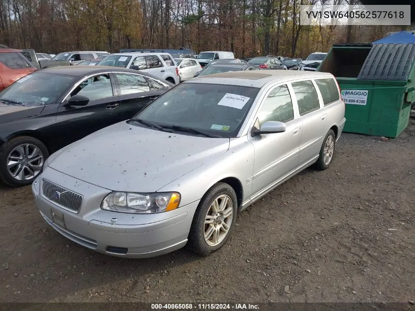 2006 Volvo V70 2.4 VIN: YV1SW640562577618 Lot: 40865058