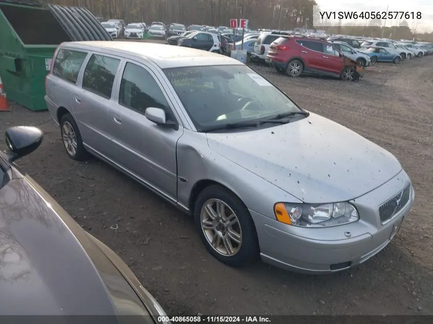 2006 Volvo V70 2.4 VIN: YV1SW640562577618 Lot: 40865058