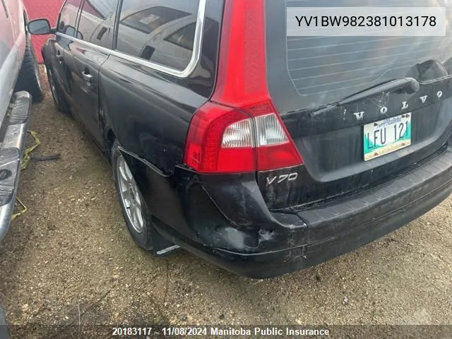 2008 Volvo V70 3.2 VIN: YV1BW982381013178 Lot: 20183117