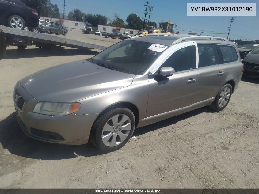 2008 Volvo V70 3.2 VIN: YV1BW982X81012190 Lot: 39371051