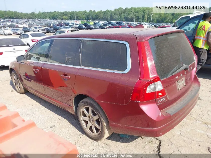 2008 Volvo V70 3.2 VIN: YV1BW982981044189 Lot: 40079023