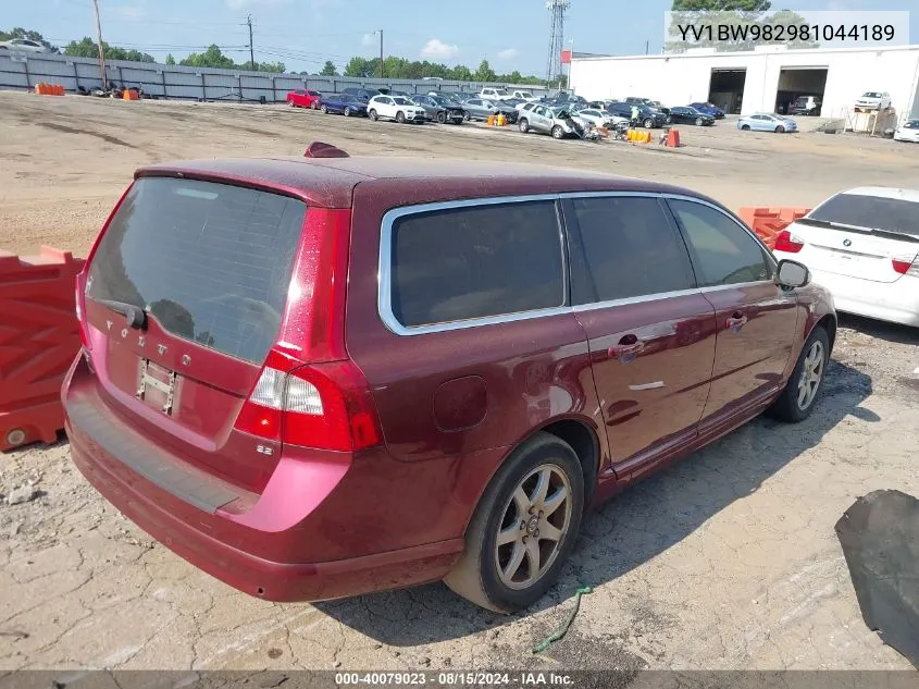 YV1BW982981044189 2008 Volvo V70 3.2