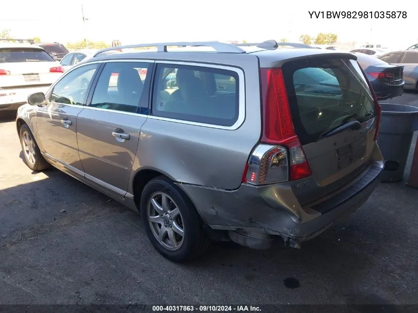 2008 Volvo V70 3.2 VIN: YV1BW982981035878 Lot: 40317863