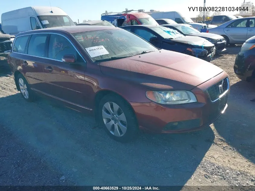 2008 Volvo V70 3.2 VIN: YV1BW982281034944 Lot: 40663529