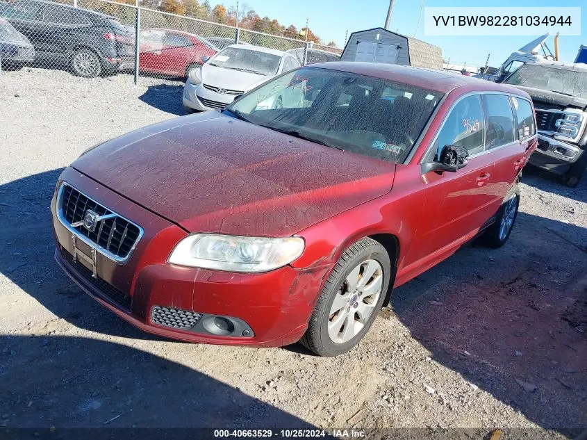 2008 Volvo V70 3.2 VIN: YV1BW982281034944 Lot: 40663529