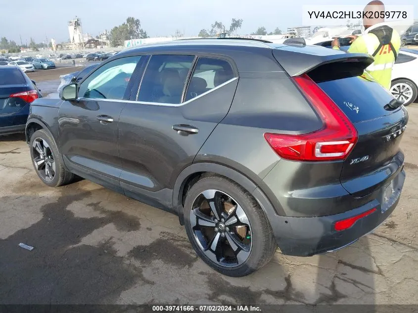 YV4AC2HL3K2059778 2019 Volvo Xc40 T4 Inscription