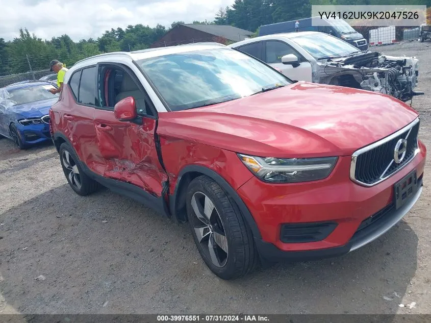 2019 Volvo Xc40 T5 Momentum VIN: YV4162UK9K2047526 Lot: 39976551